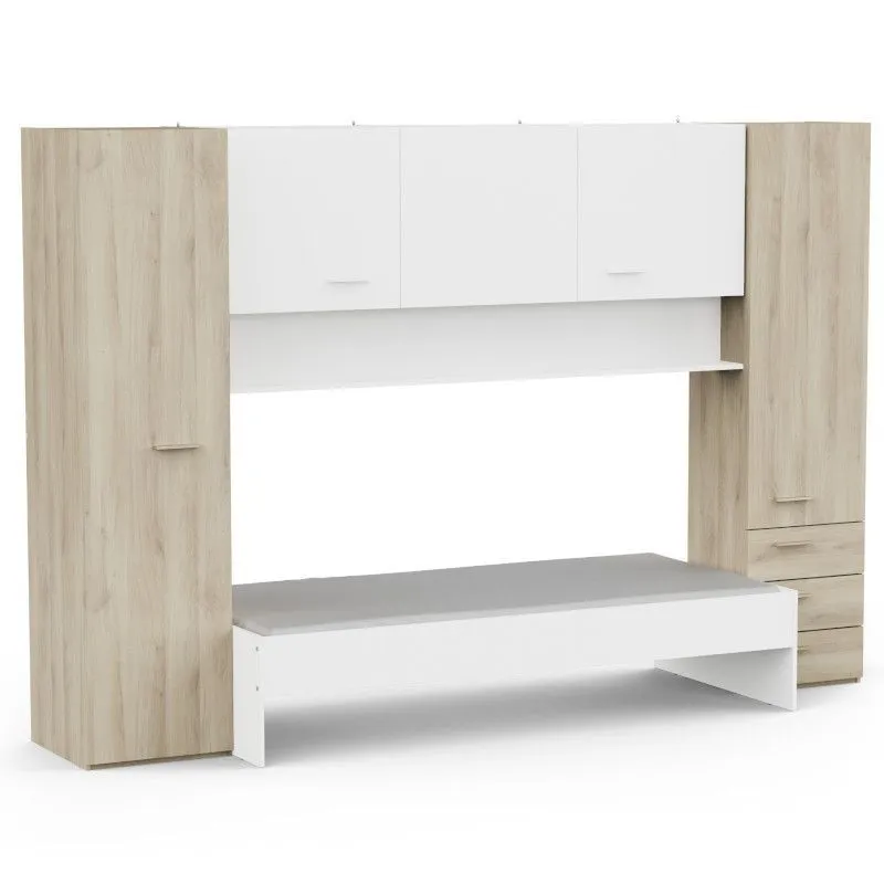 Voodipeatsi kapid Tidy kronberg tamm/valge