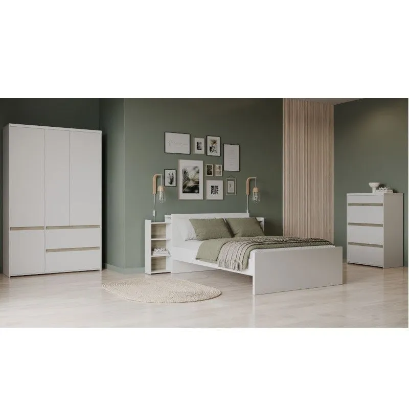 Voodi Clyde 140x200 valge
