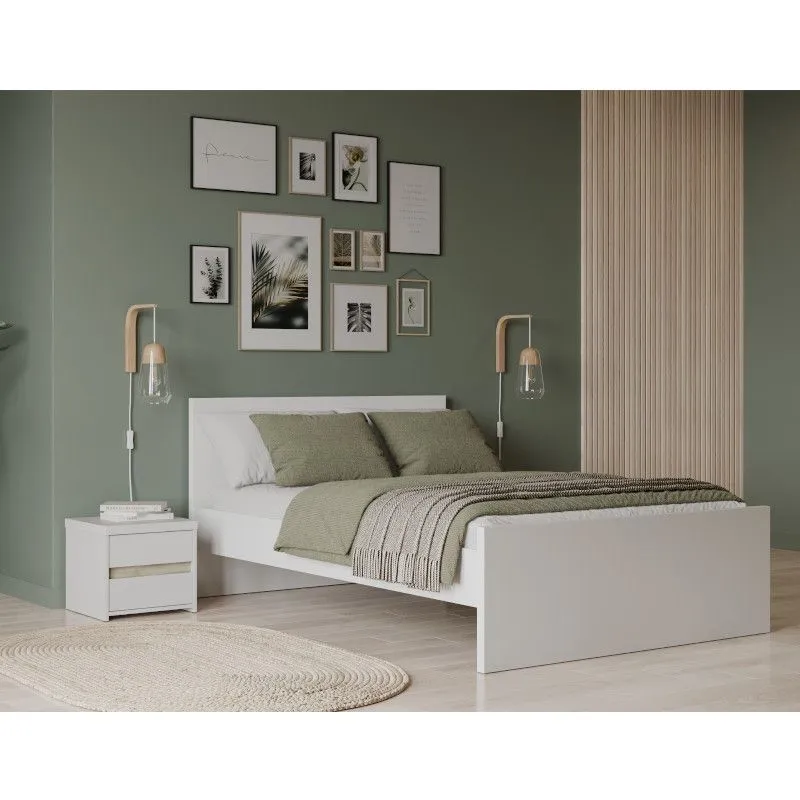 Voodi Clyde 140x200 valge