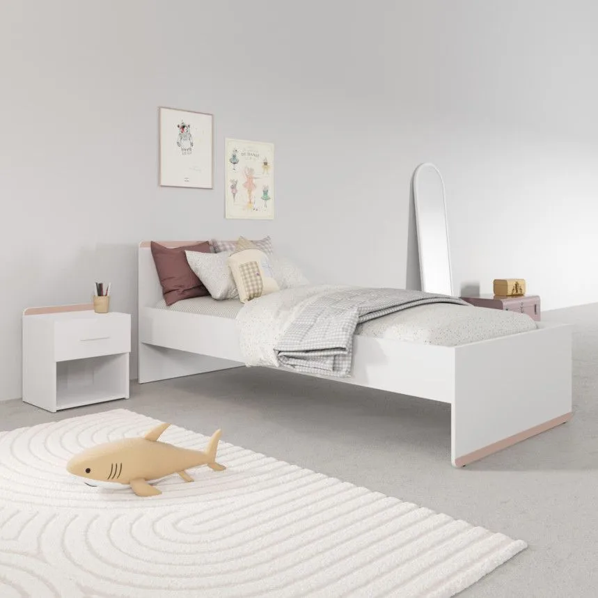 Voodi Reverso 90x190/200 valge+öösinine/vanaroosa