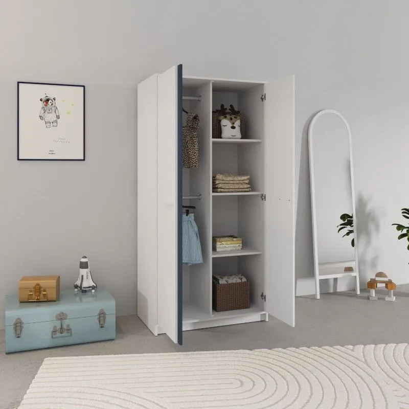 Riidekapp Reverso 2u indigo sinine/valge