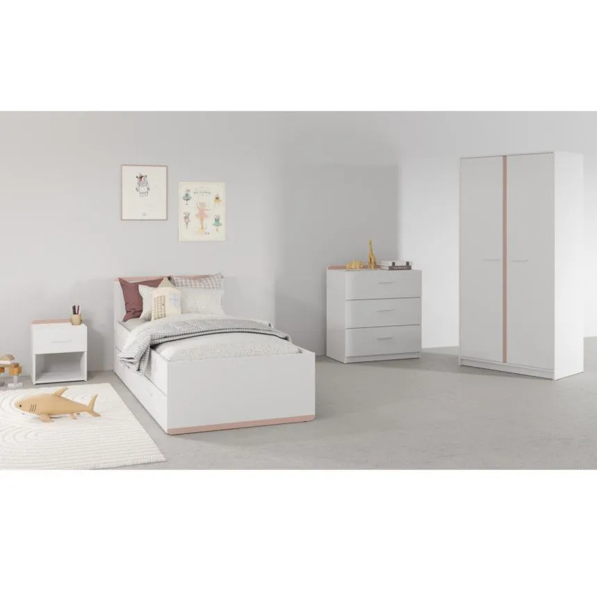 Riidekapp Reverso 2u valge+öösinine/vanaroosa