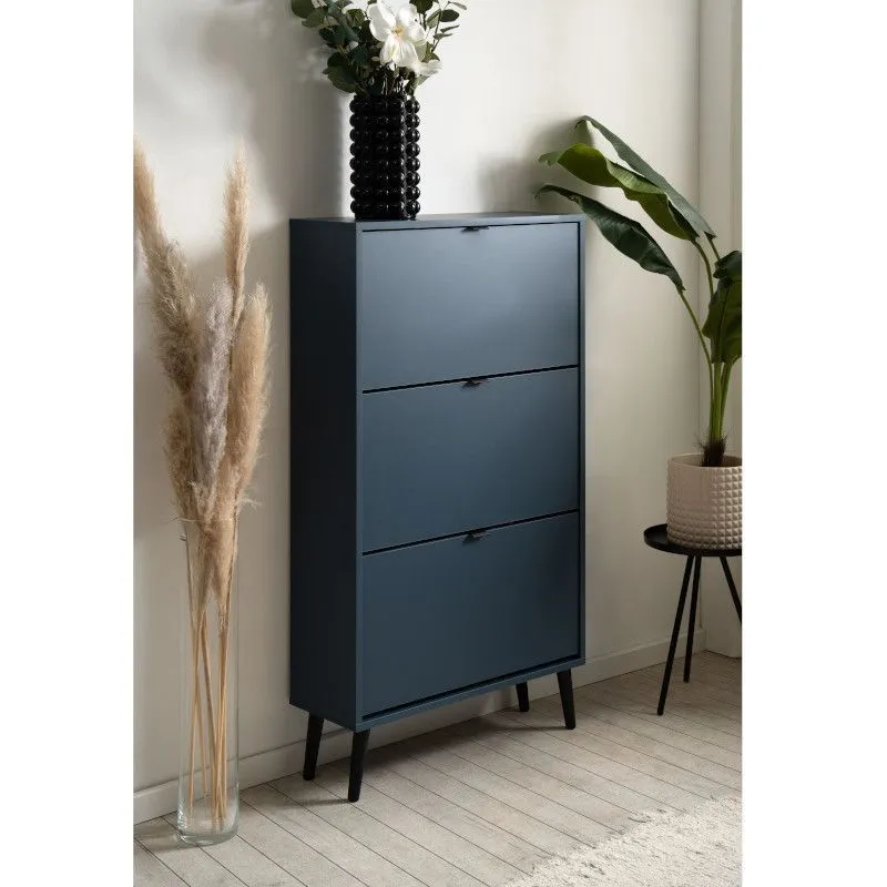 Jalanõudekapp Vigo 3s sinine/must