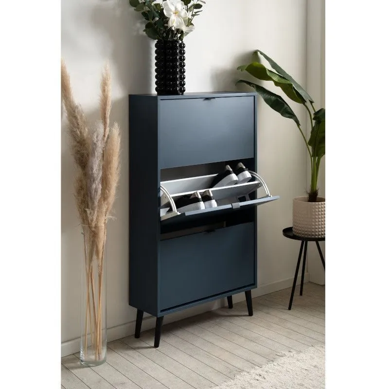 Jalanõudekapp Vigo 3s sinine/must