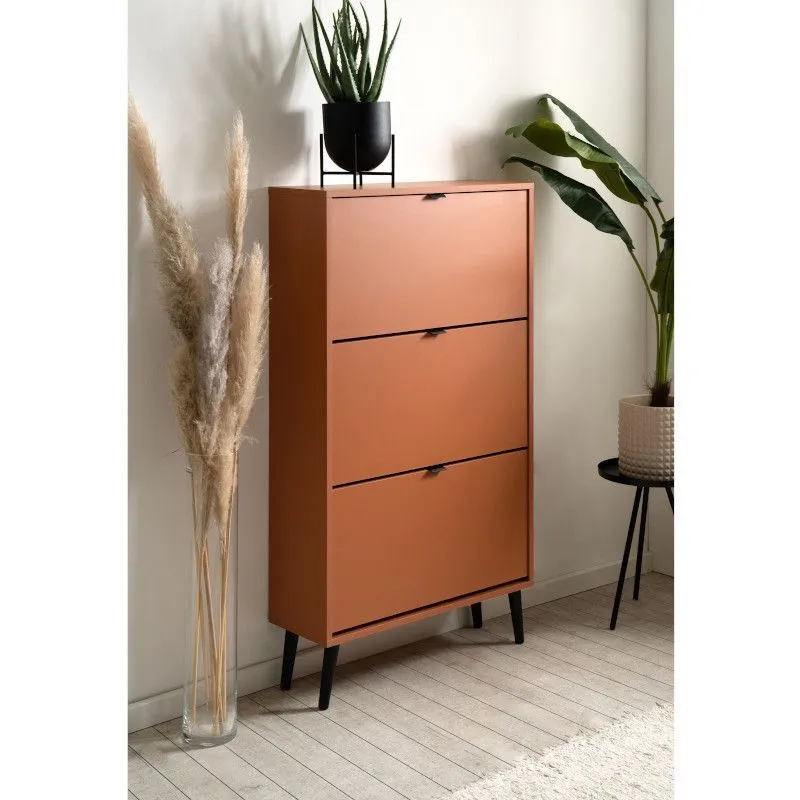 Jalanõudekapp Vigo 3s terrakota/must