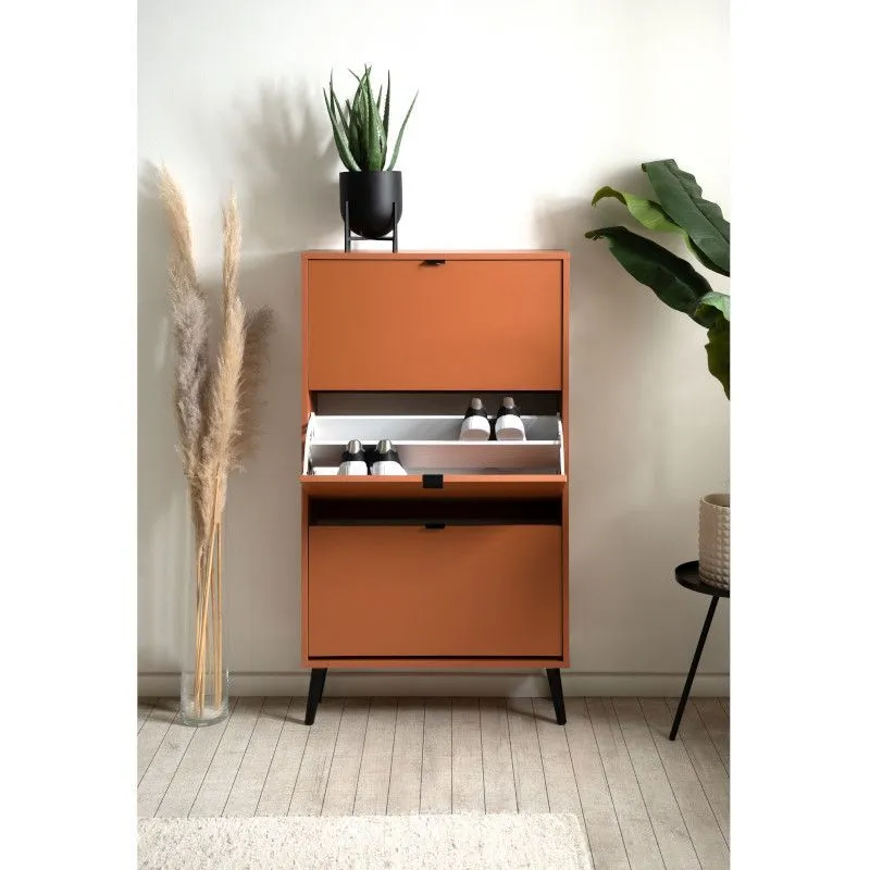 Jalanõudekapp Vigo 3s terrakota/must