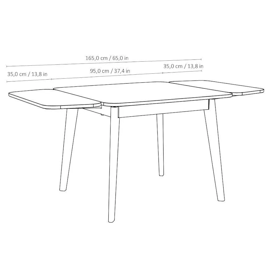 CoreOne pikendatav söögilaud Harvi  95x95/165 tamm