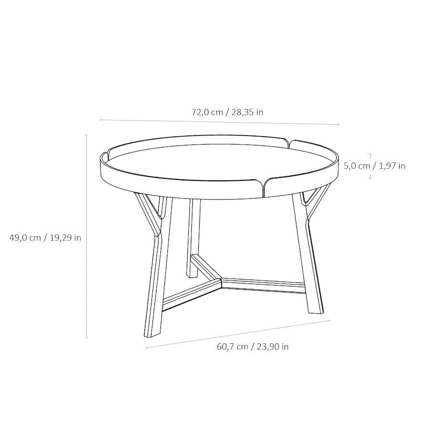 CoreOne diivanilaud Trie D72 tamm