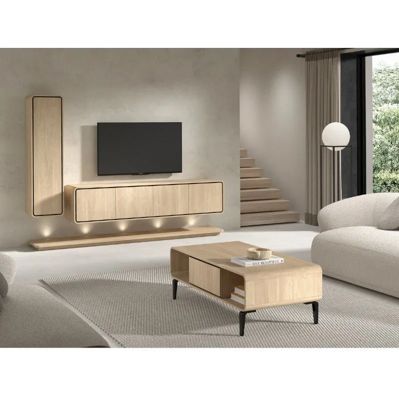 Seinariiulite komplekt Lago 1u+4u liivatamm/must