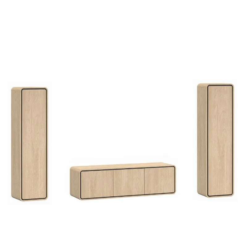 Seinariiulite komplekt Lago 1u+1u+3u liivatamm/must