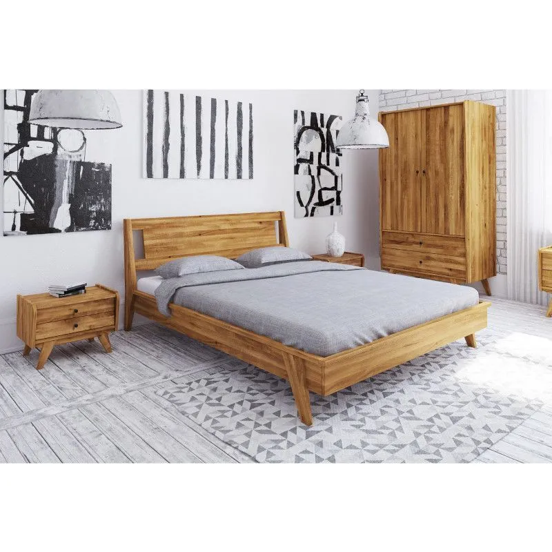 Voodi Vintage 160x200 metsik õlitatud tamm