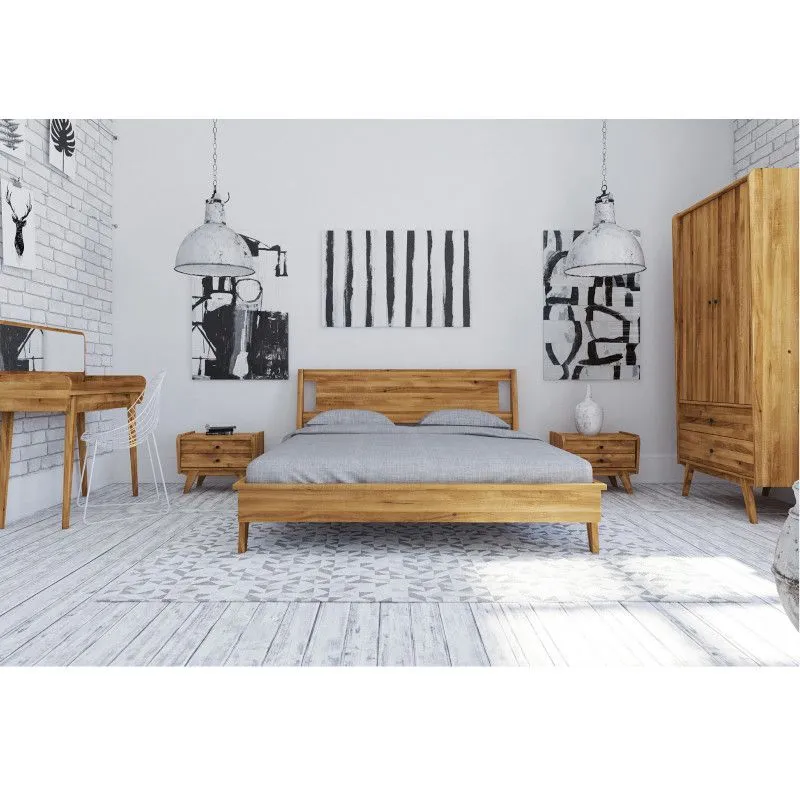 Voodi Vintage 160x200 metsik õlitatud tamm