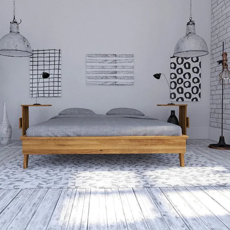 Voodiraam Vintage 160x200 metsik õlitatud tamm