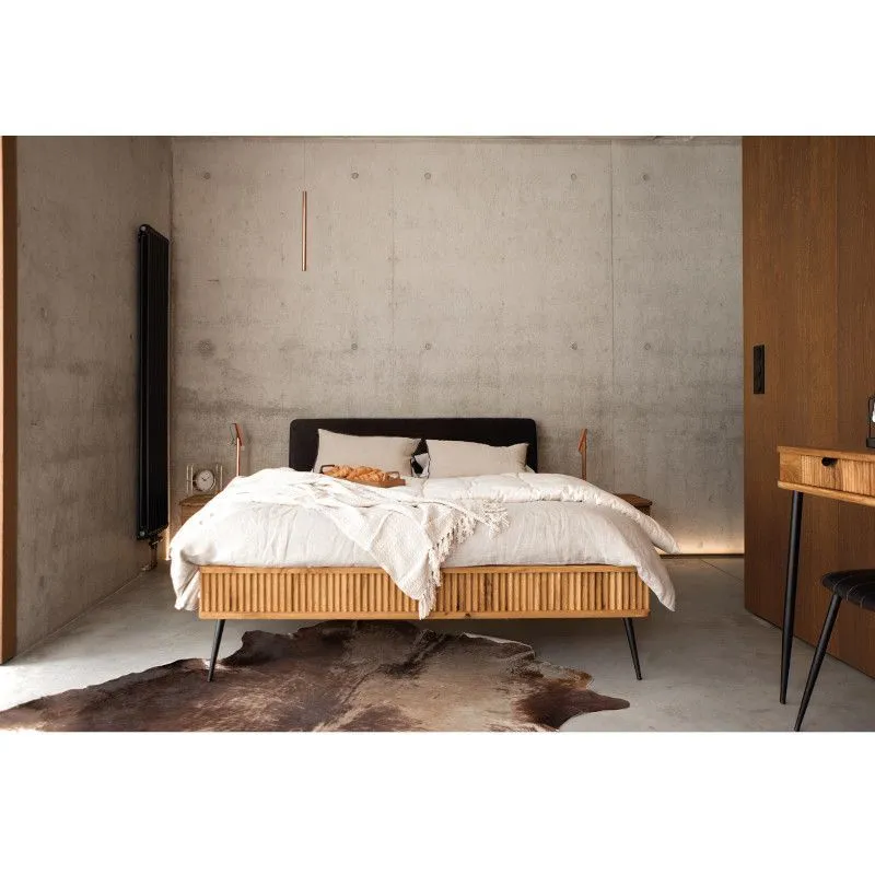 Voodi Kula 180x200 metsik õlitatud tamm/tumehall
