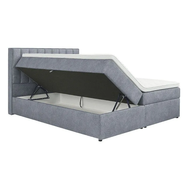 Pesukastiga kontinentaalvoodi Ritz 200x200 cm helehall