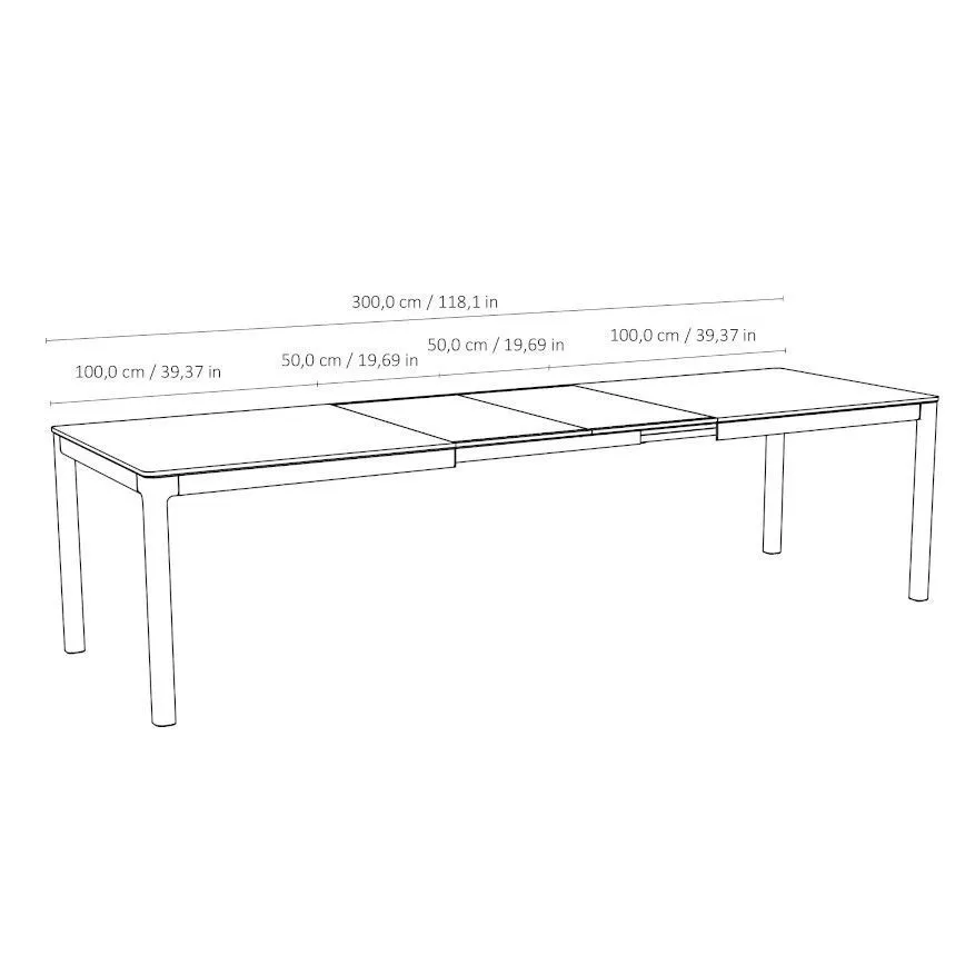 CoreOne pikendatav söögilaud Aurora 95x200/300 hele tamm