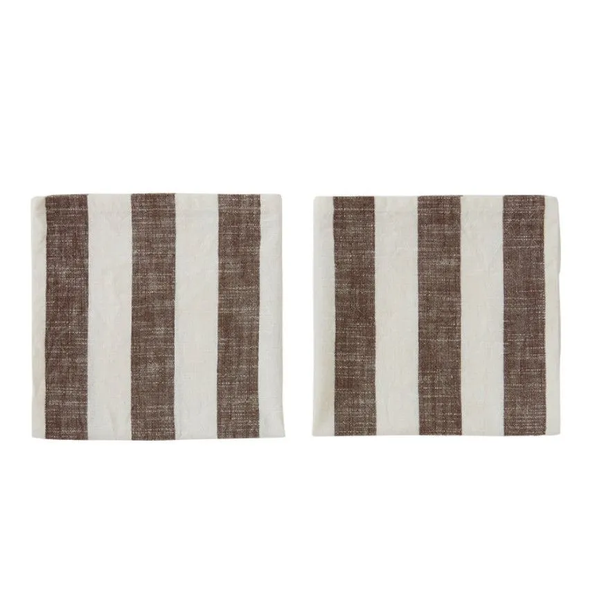 OYOY riidest salvrätikud Striped 45x45 pruun 2tk