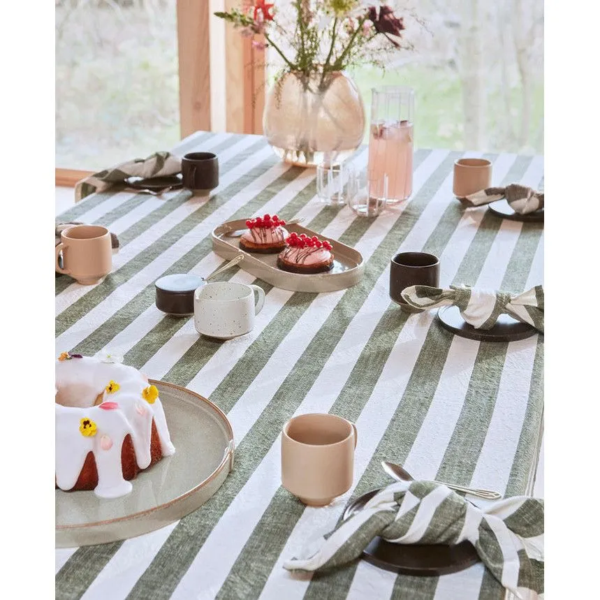 OYOY riidest salvrätikud Striped 45x45 oliiv 2tk