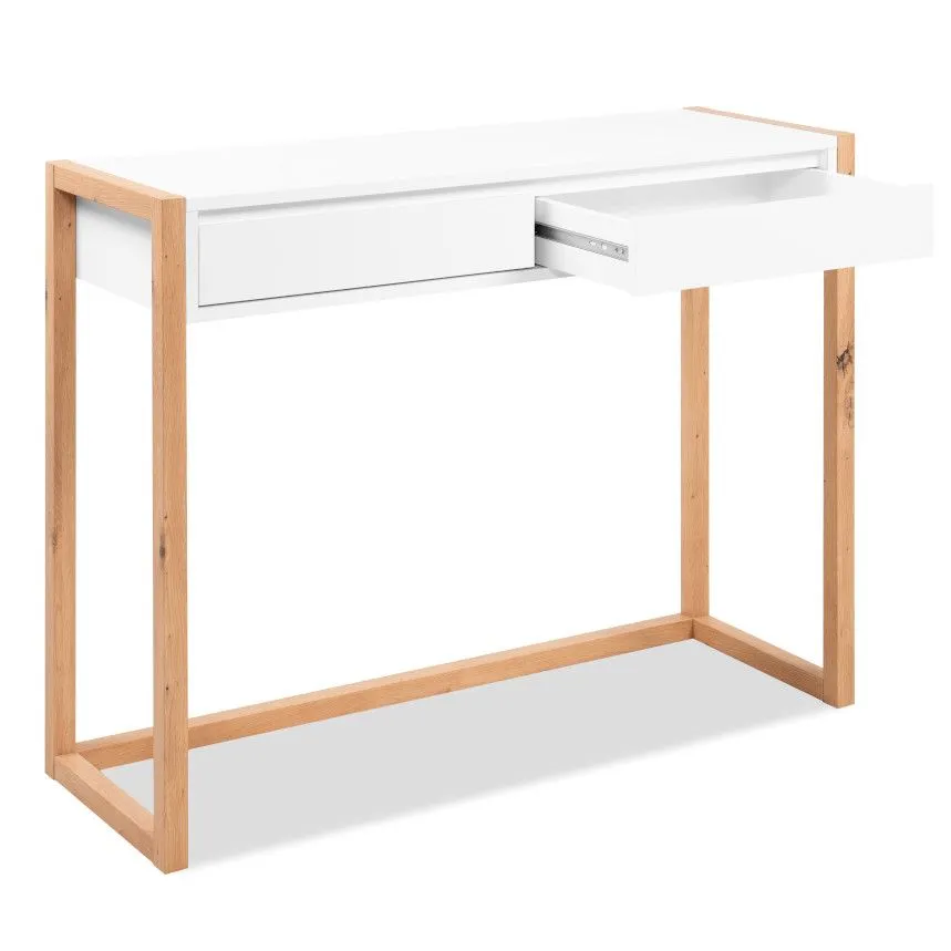 Konsoollaud Denver artisan tamm/valge