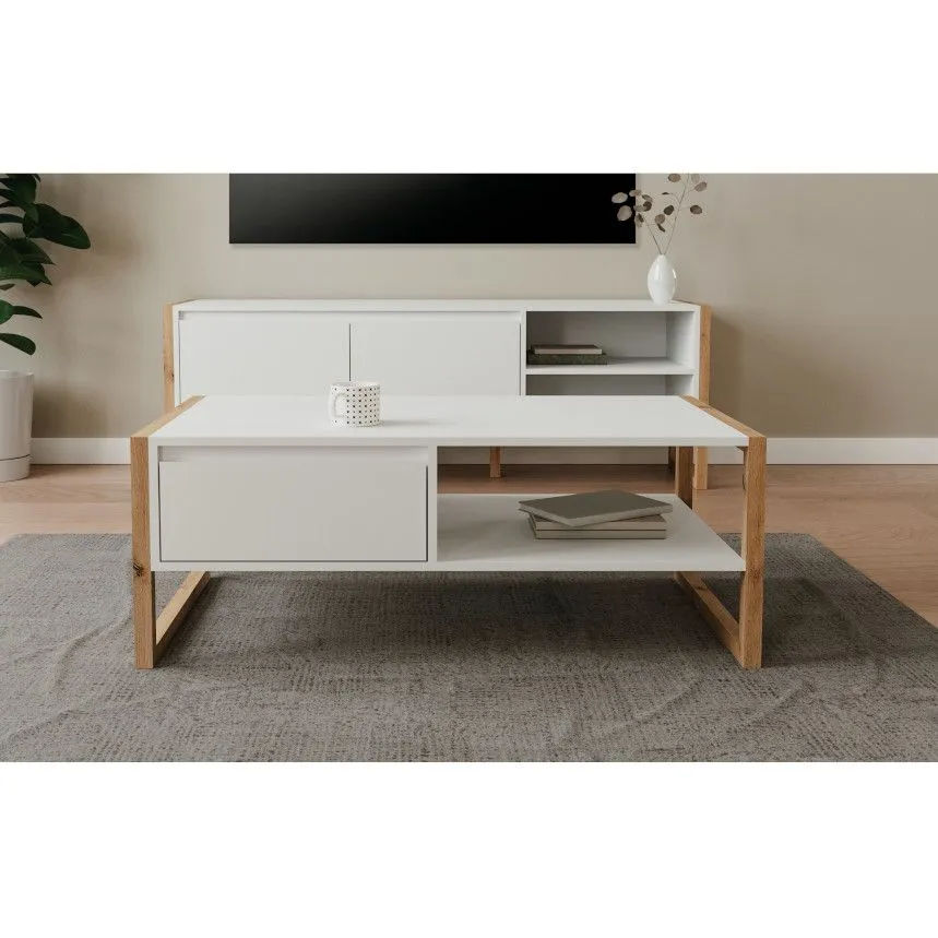 Diivanilaud Denver artisan tamm/valge