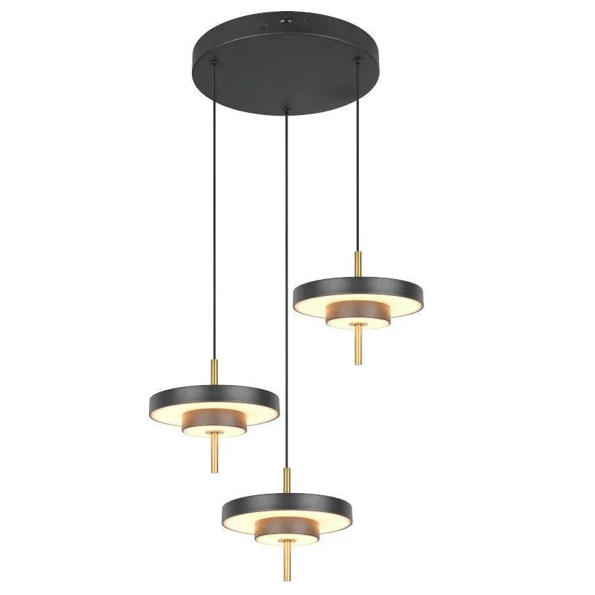 Laelamp Keaton 3 must/messing