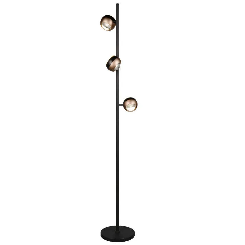 Põrandalamp Select Orbit Led must/pruun