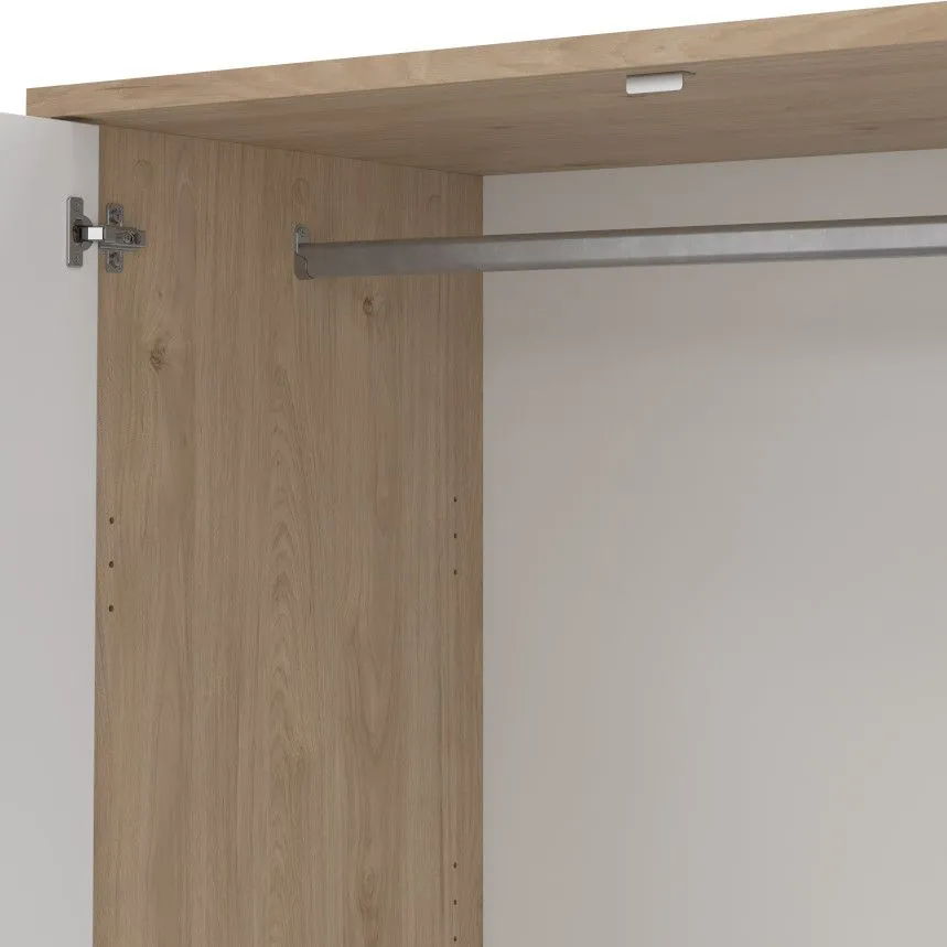 Riidekapp Next 3u2s valge kõrgläige/hickory