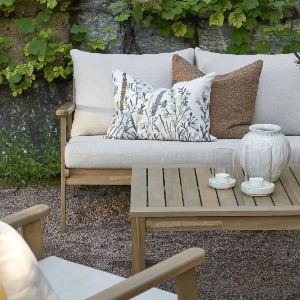 Aiamööbli komplekt Zamora laud+2 tooli+diivan kreem