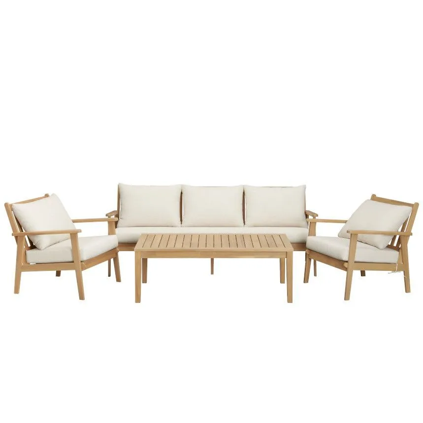 Aiamööbli komplekt Zamora laud+2 tooli+diivan kreem