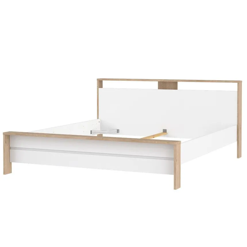 Voodi Next 180x200 hickory/valge kõrgläige