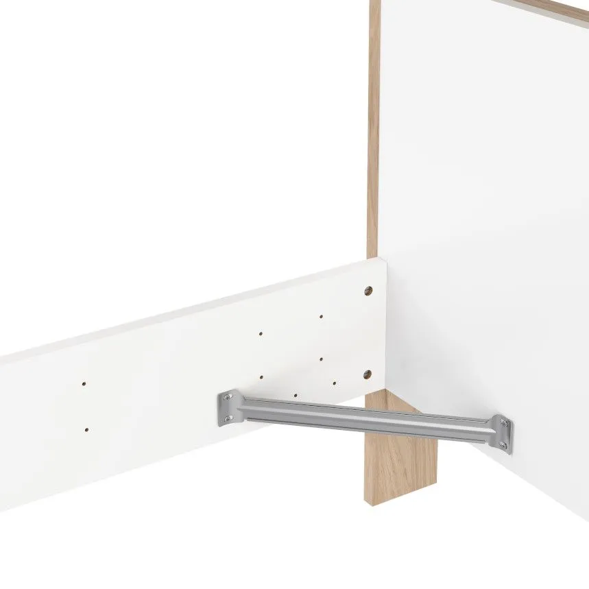 Voodi Next 180x200 hickory/valge kõrgläige