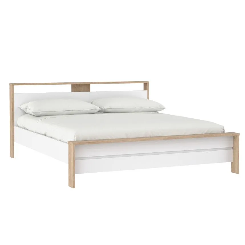 Voodi Next 180x200 hickory/valge kõrgläige