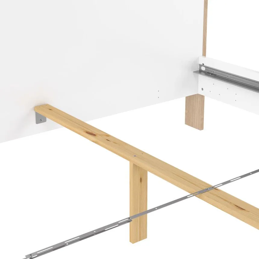 Voodi Next 180x200 hickory/valge kõrgläige