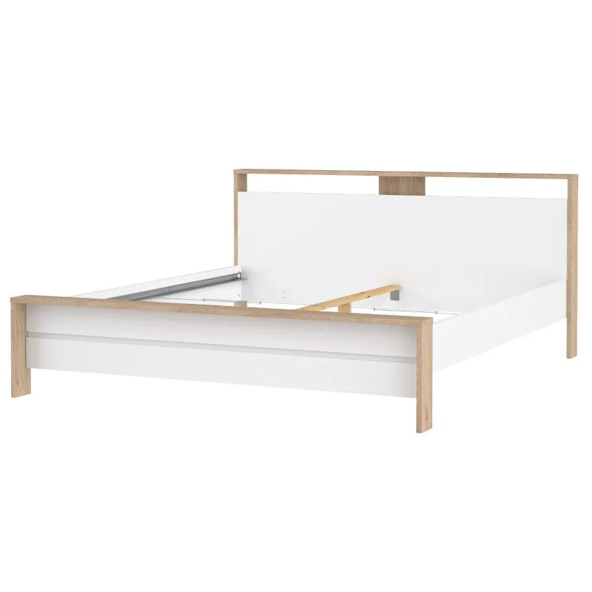 Voodi Next 180x200 hickory/valge kõrgläige