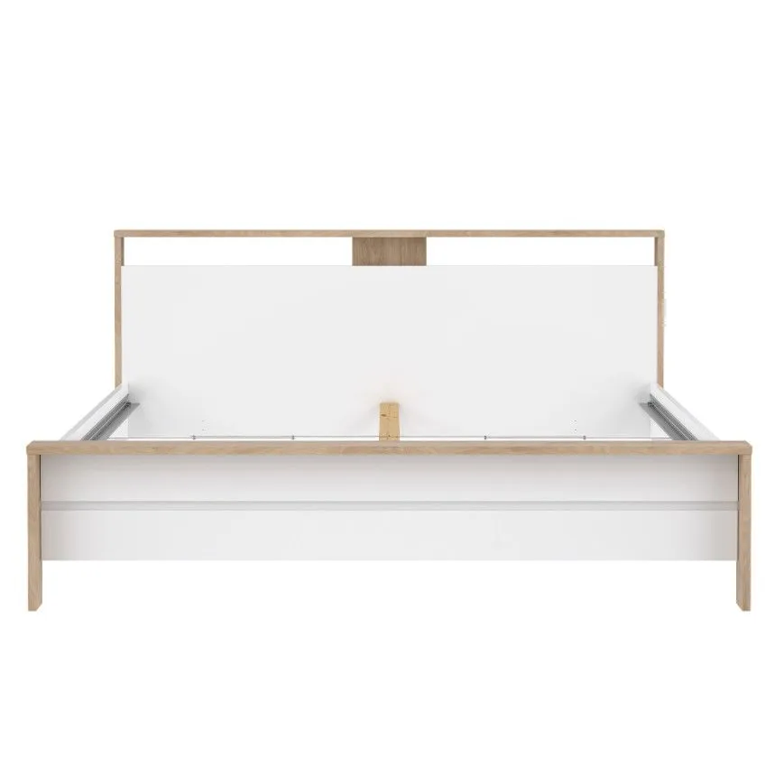 Voodi Next 180x200 hickory/valge kõrgläige