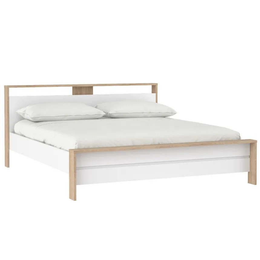 Voodi Next 180x200 hickory/valge kõrgläige