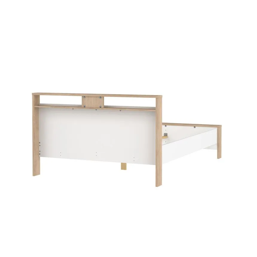 Voodi Next 140x200 hickory/valge kõrgläige