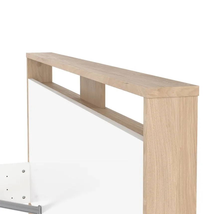 Voodi Next 140x200 hickory/valge kõrgläige