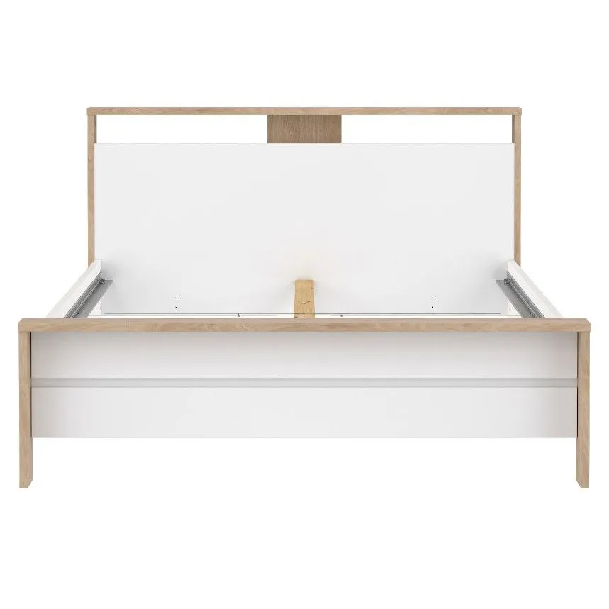 Voodi Next 140x200 hickory/valge kõrgläige