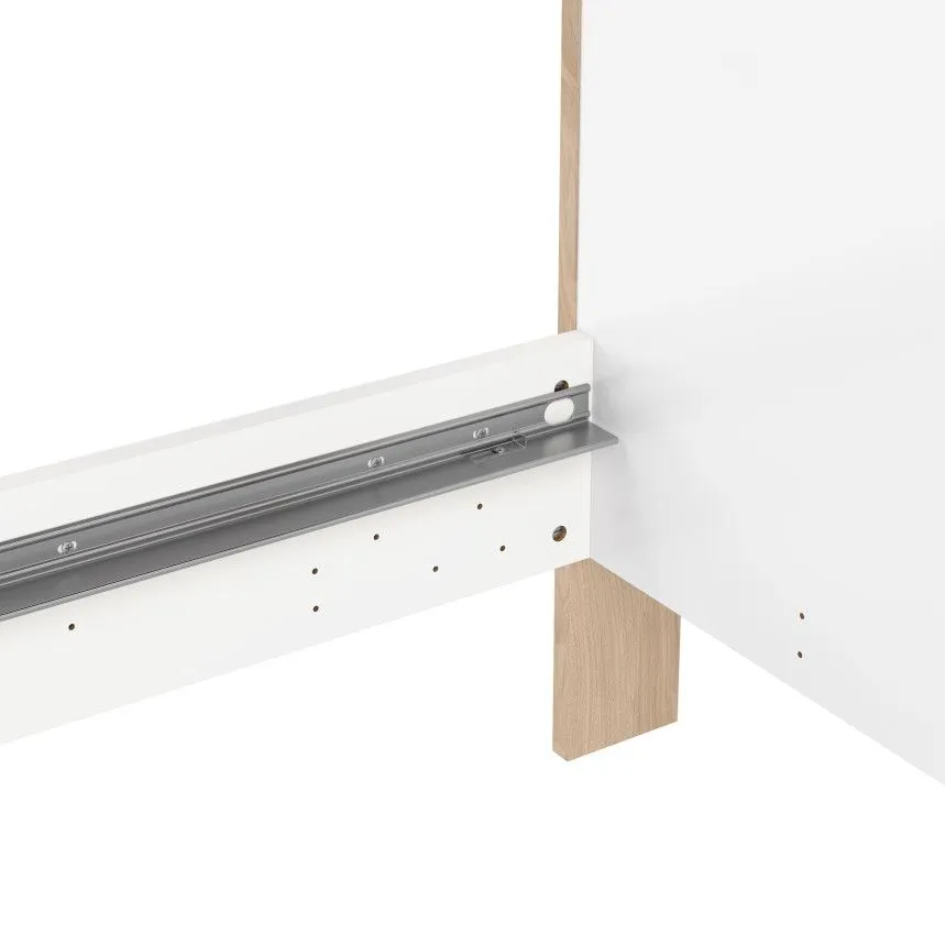 Voodi Next 140x200 hickory/valge kõrgläige