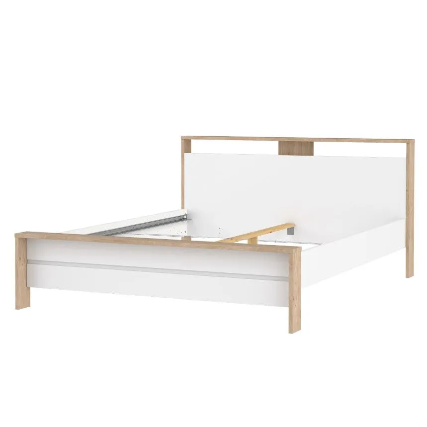 Voodi Next 160x200 hickory/valge kõrgläige