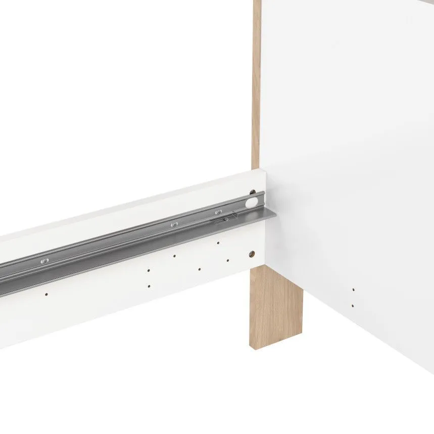 Voodi Next 160x200 hickory/valge kõrgläige