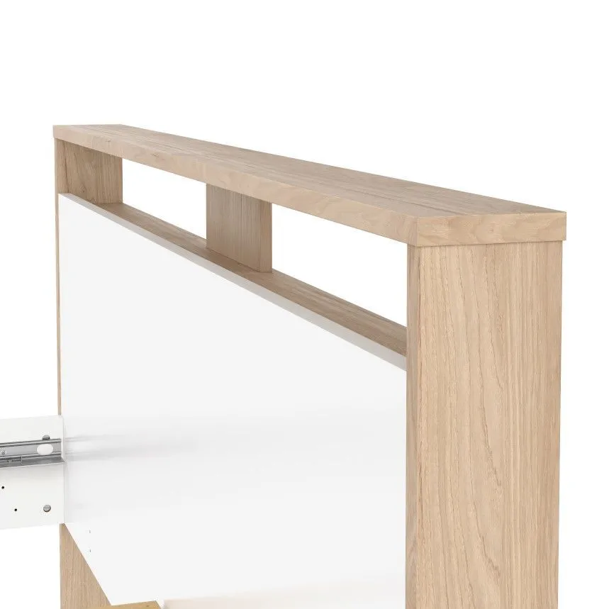 Voodi Next 160x200 hickory/valge kõrgläige