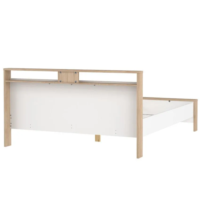 Voodi Next 160x200 hickory/valge kõrgläige