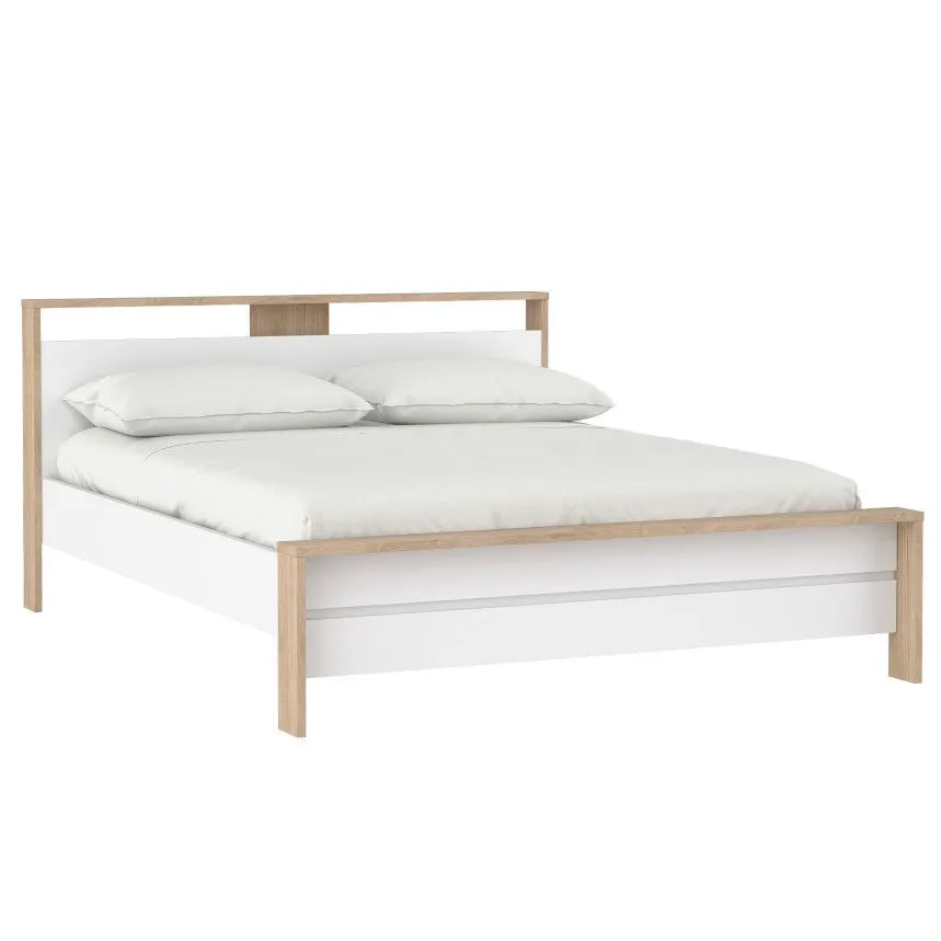 Voodi Next 160x200 hickory/valge kõrgläige