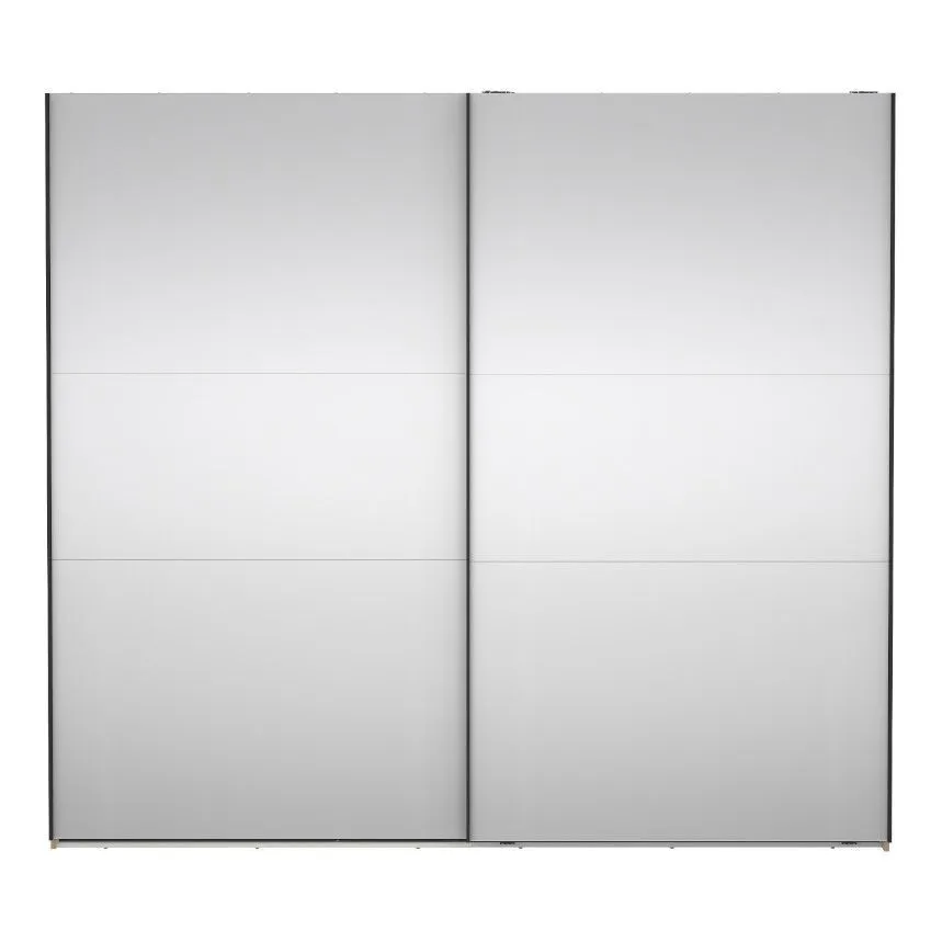 Lükandustega riidekapp Como 2lu+peegel 245 hickory