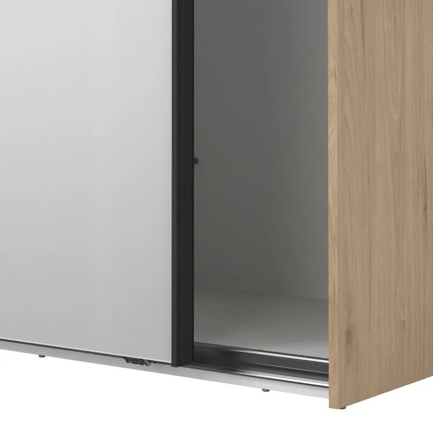 Lükandustega riidekapp Como 2lu+peegel 245 hickory