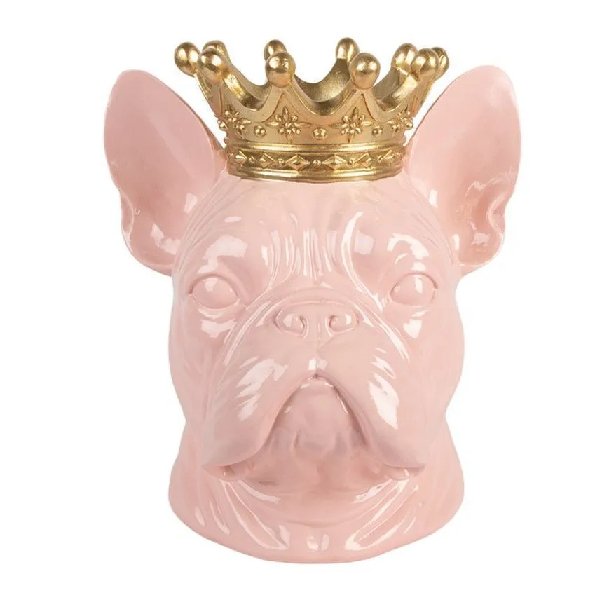 Dekoratiivkuju Dog with Crown roosa/kuldne