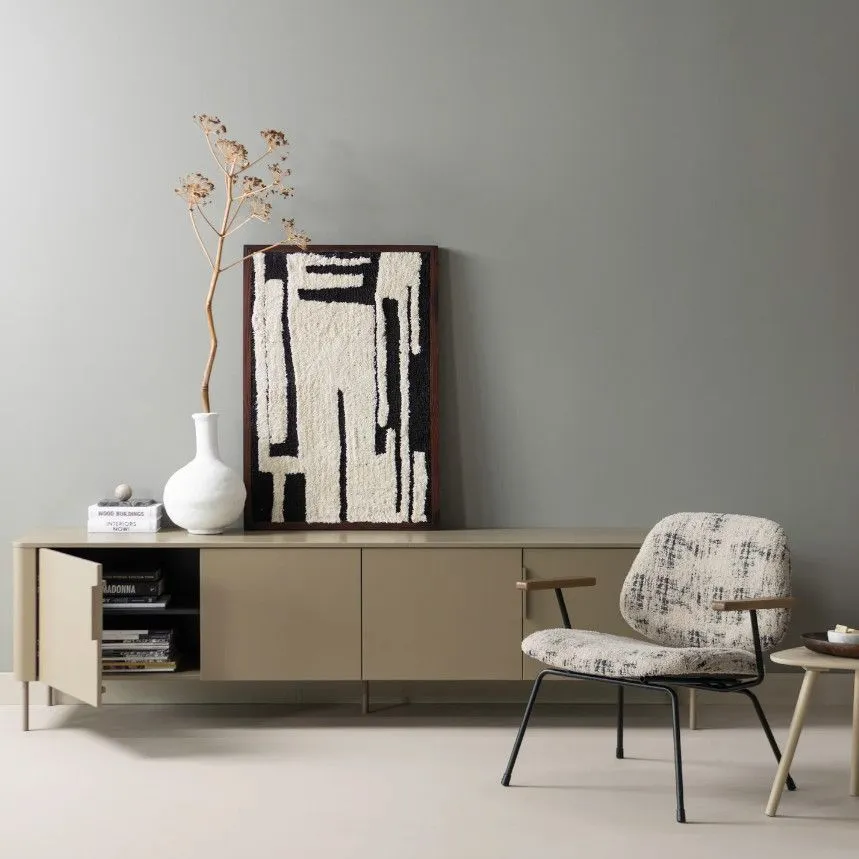 WOOOD seinatekstiil Anka 60x90 must/valge