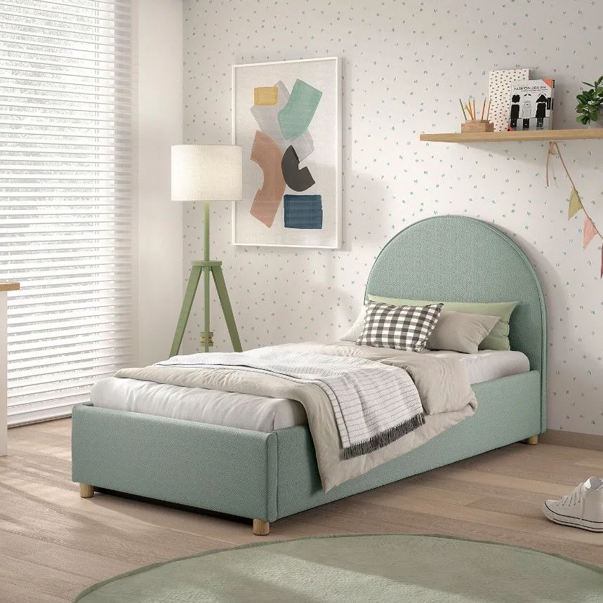 Pesukastiga voodi Moon 90x200 roheline